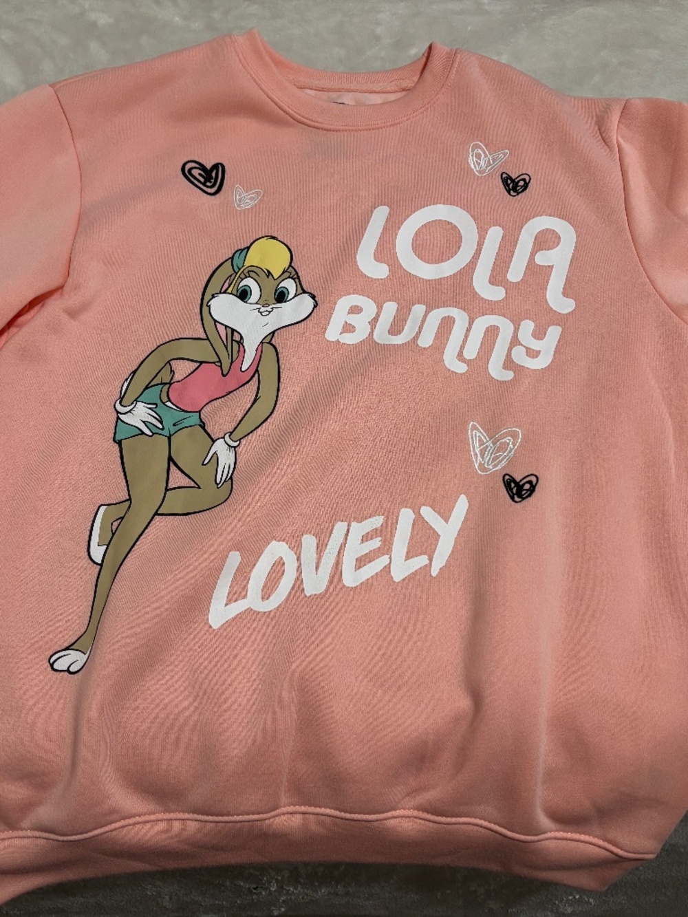 Lola Bunny Pink Graphic Crewneck Sweatshirt Looney Tunes